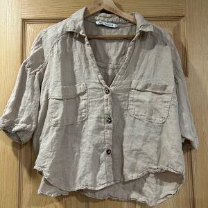 Zara Natural Linen Shirt